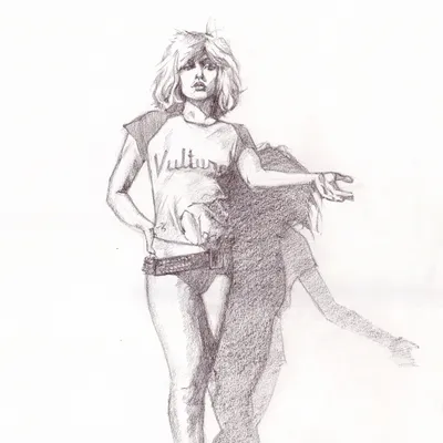 A watercolour painting of a man's face from a 3/4 rear view