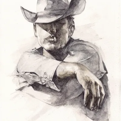 A watercolour portrait of James Dean